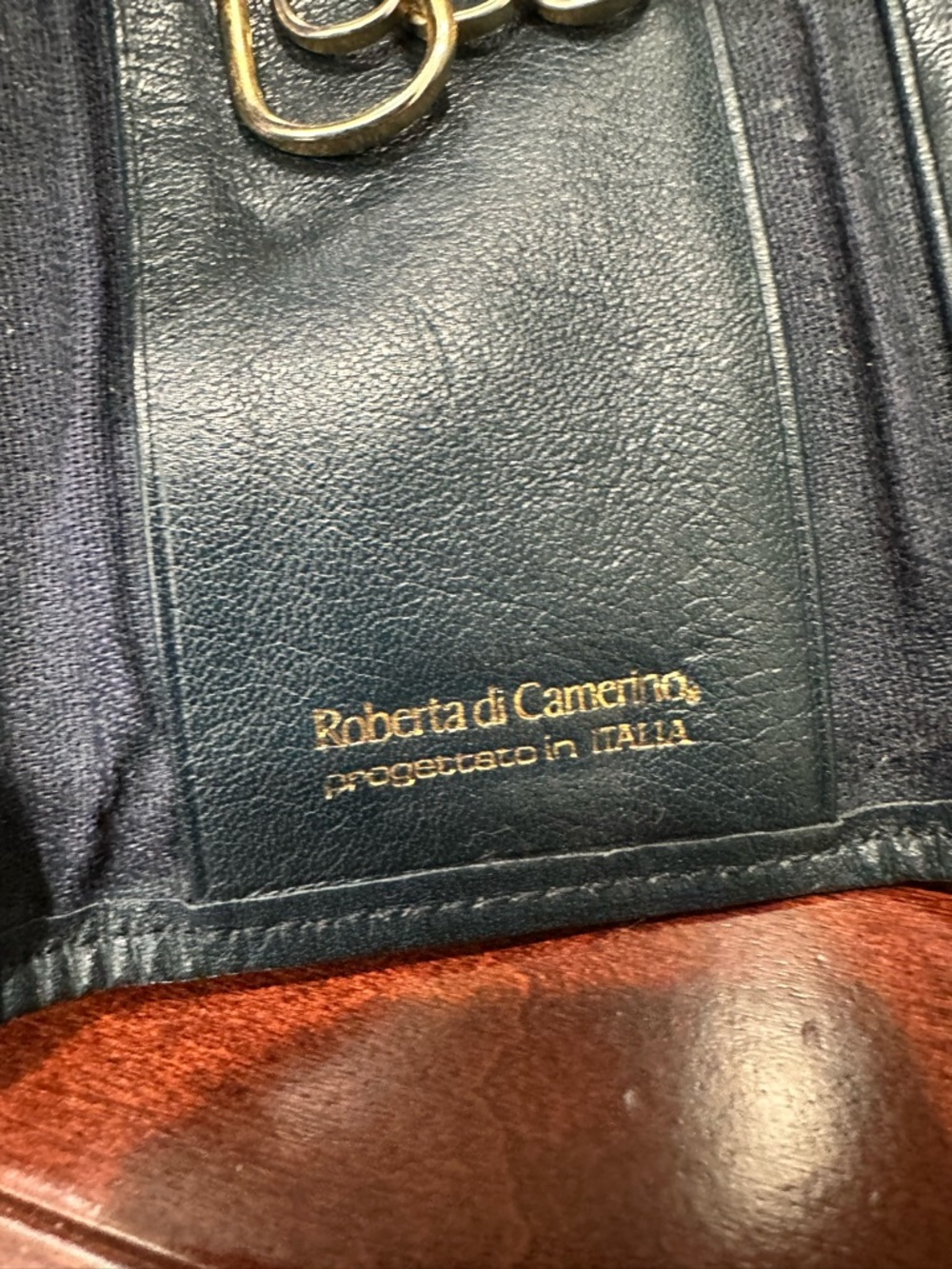Vintage Roberta di Camerino Leather Key Holder Wallet R Logo Belt Motif Italy - Picture 7 of 10